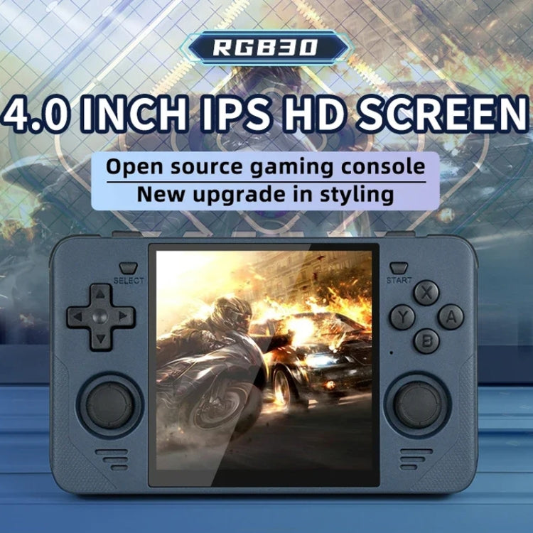 POWKIDDY RGB30 4 Inch IPS Screen Handheld Game Console Built In WIFI+Bluetooth 16GB+256GB(Blue) - Pocket Console by POWKIDDY | Online Shopping UK | buy2fix