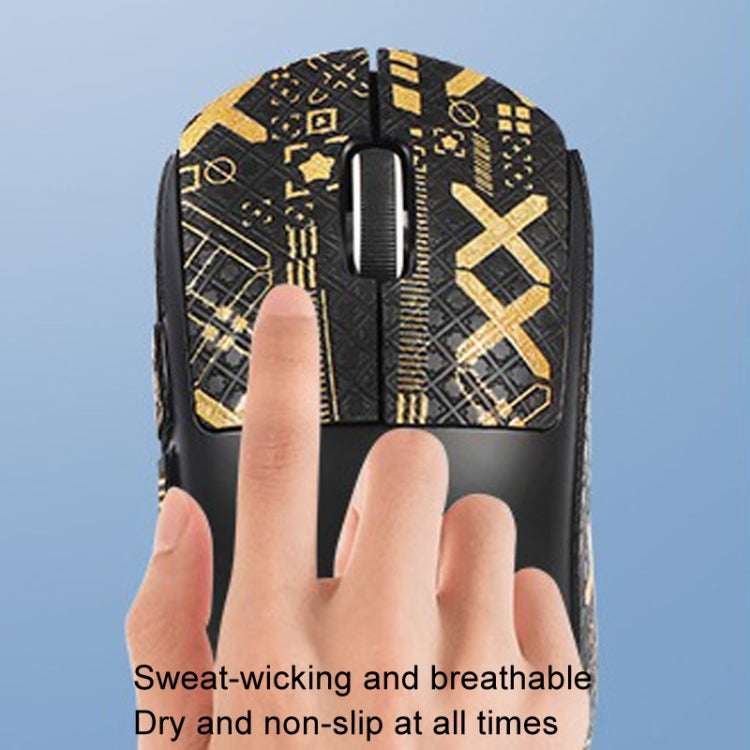 For Logitech GPW 2-Generation Mouse Anti-Slip Stickers Absorb Sweat Paste, Color: Black Print Fully Surround by buy2fix