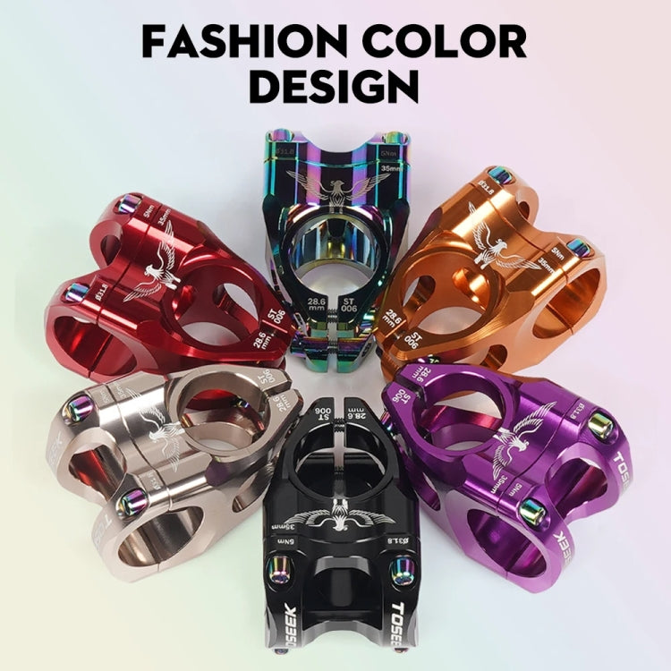 TOSEEK 35mm Aluminum Alloy Stem Bicycle Modification Accessories, Color: Titanium by TOSEEK