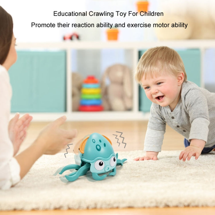 Children Electrical Sensor Octopus Toy Automatic Obstacle Avoidance Sound Light Crawling Quirky Toy(Pink) by buy2fix