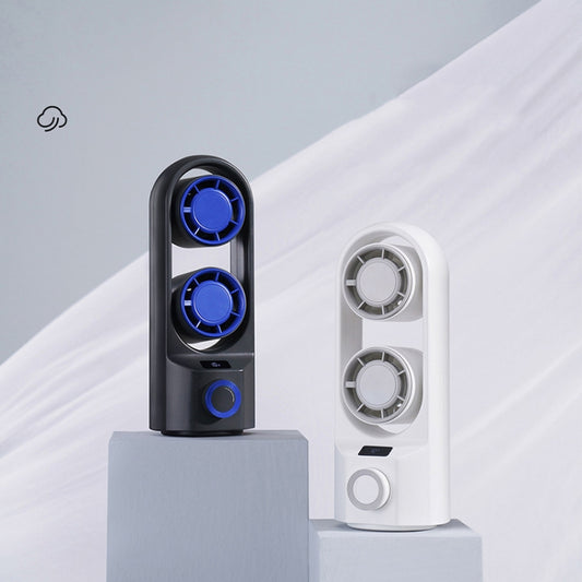 Intelligent Digital Display 100-Speed Stepless Speed Desktop Shaking Head Tower Fan(Dark Gray) by buy2fix