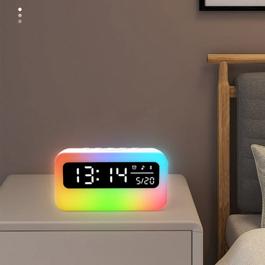 JSK-L30 Bluetooth Speaker Atmosphere Alarm Clock Regularly Wake Up APP Smart Home Charging Night Light(White) by buy2fix