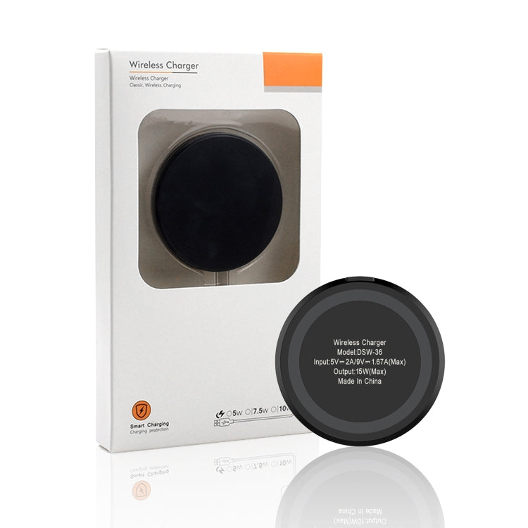 DSW-36B Mobile Phone Wireless Charger Mini 15W Fast Charging Type-C Round QI by buy2fix