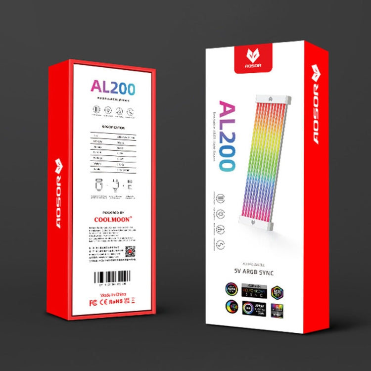 AOSOR Al200 Neon Cable Computer Motherboard Graphics Card Glow Board Power Supply Line Decoration(White) by AOSOR