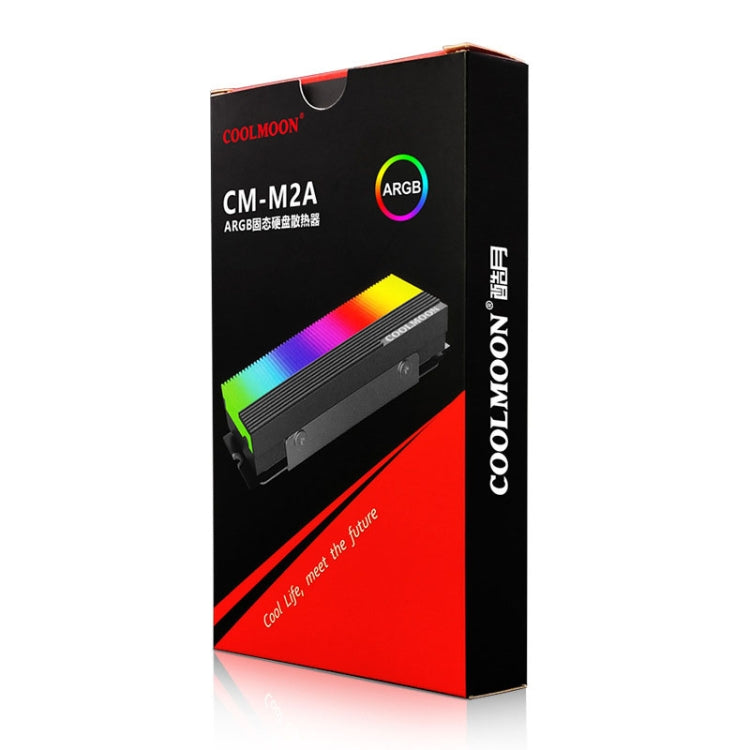 COOLMOON CM-M2A M.2 2280 Solid State Drive Cooler 5V ARGB Hard Drive Heatsink(Gray) by COOLMOON