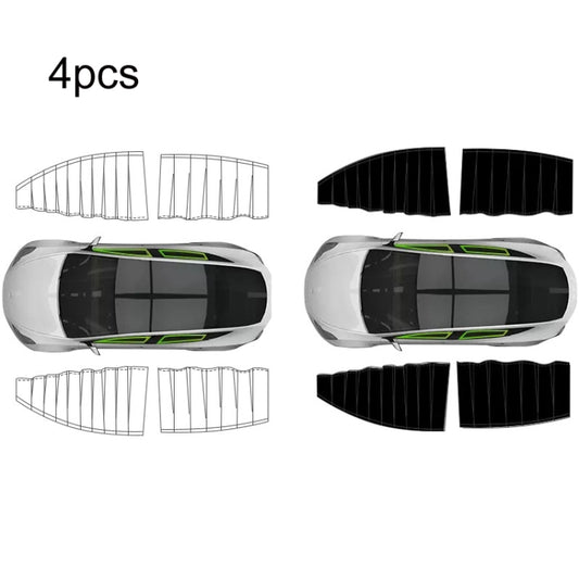 For Tesla Model Y 4pcs Black Car Side Window Privacy Sun Protection Curtain by buy2fix