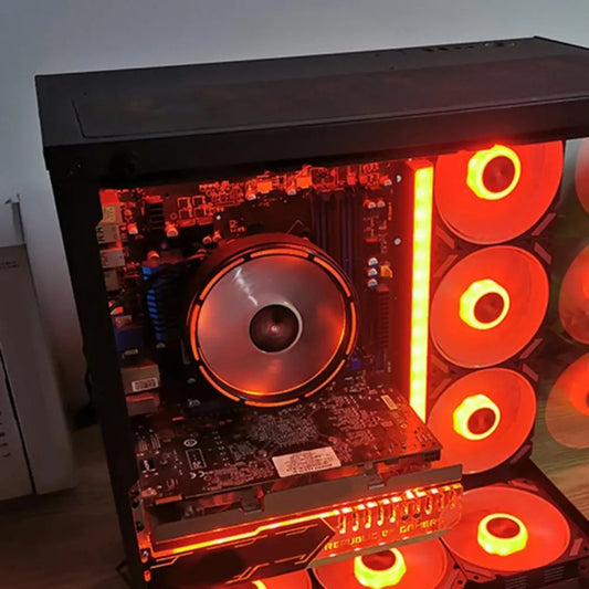 COOLMOON CPU Cooler Desktop Computer Auto Color Change Multi-Platform Mute Cooling Fan(Colorful Fine Aperture) by COOLMOON