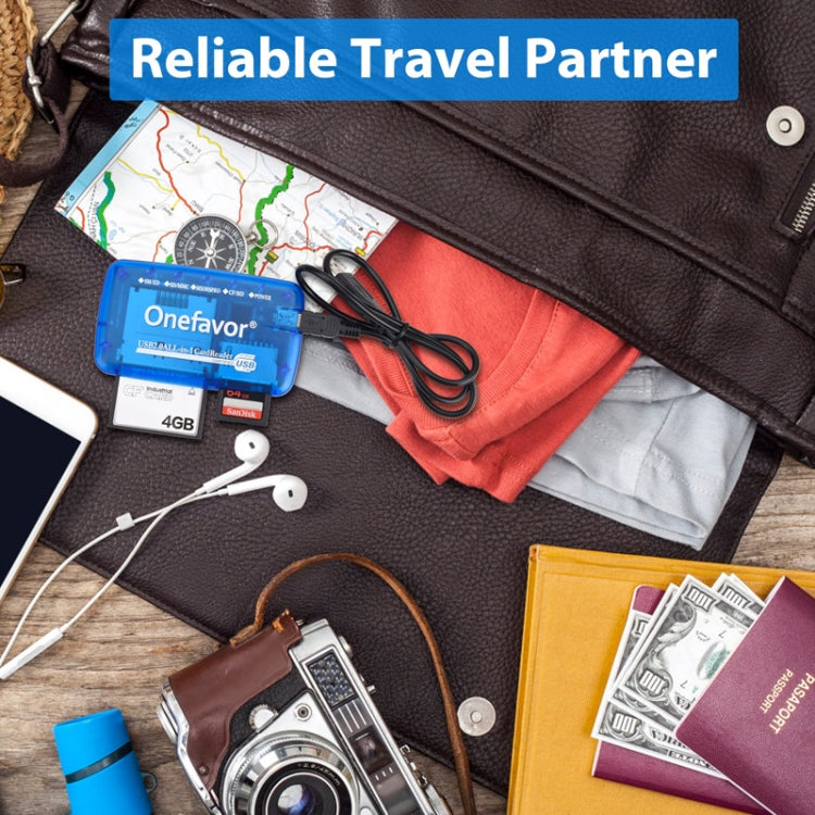 Onefavor All-In-One Card Reader Support SM / XD / SD / MMC / MS / CF Card, Model: Card Reader by Onefavor