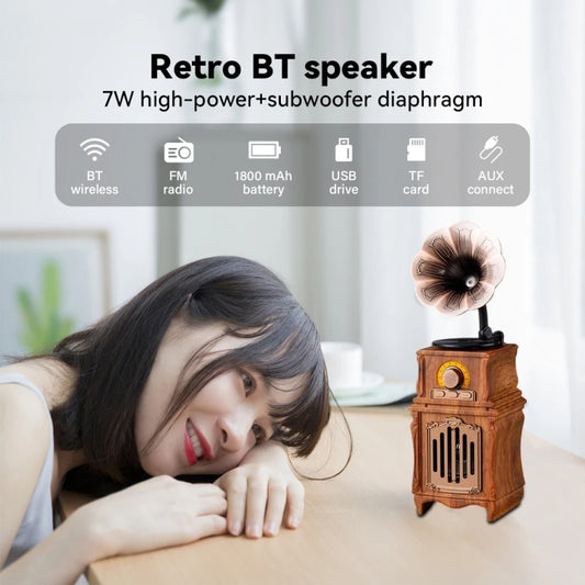 AS31 Retro Bluetooth 5.3 Speaker Radio Classic Gramophone Design Room Vintage Decor - Desktop Speaker by buy2fix | Online Shopping UK | buy2fix