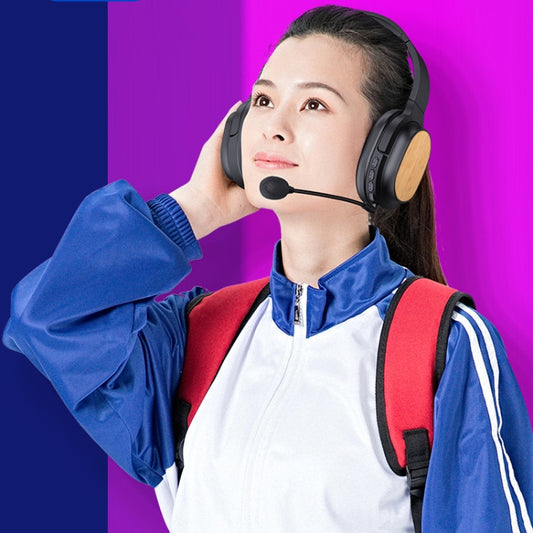 Bamboo Wood Bluetooth Headphones With Built-In Sound Card, TF Card / FM / AUX Support(White) by buy2fix