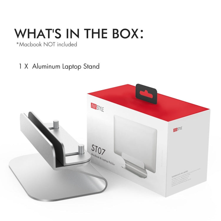 AhaStyle ST07 Laptop Stand Tablet Vertical Aluminum Desktop Storage Base(Silver) by AhaStyle