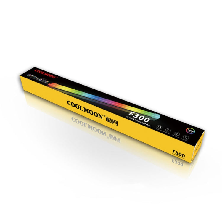 COOLMOON F300 Square Panoramic Glow ARGB Light Bar Desktop Computer Case Interior Decorative Ambient Light by COOLMOON