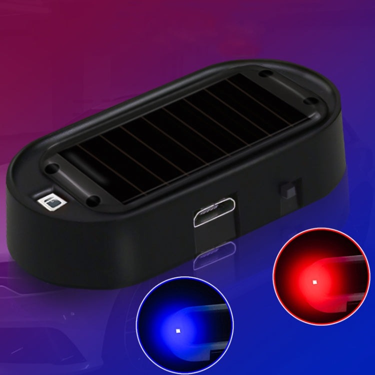 Car Solar Analog Anti-theft Device LED Warning Light(Black Shell Red Light) by buy2fix