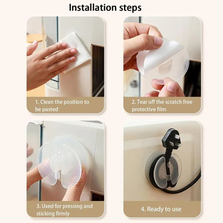 Multi-functional Data Cable Organizer Hole-free Plug Fixer Small Objects Hanger(Transparent) by buy2fix