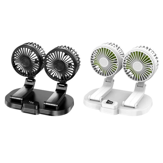 5V USB Port Car Dual-head Fan Circulation Fan(Black) by buy2fix