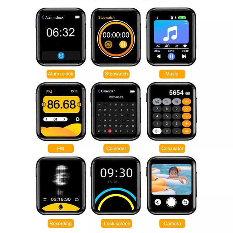 A30 MP3 Player With FHD 720P Digital Camera Bluetooth 5.4 Lossless Sound Audio Player 64GB - MP3 Player by buy2fix | Online Shopping UK | buy2fix