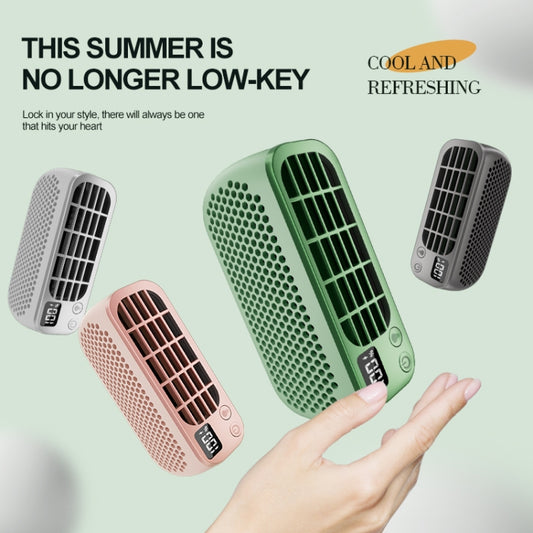 USB Charging Digital Display Portable Bladeless Outdoor Mini Night Light Fan(Pink) by buy2fix