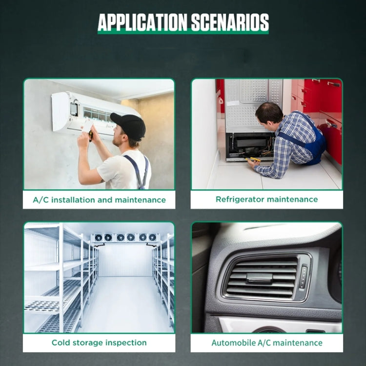 11pcs / Set DUOYI DY523 Automotive Vacuum Pressure Gauge Liquid Charge Fluorine Repair Electronic Refrigerant Meter by DUOYI