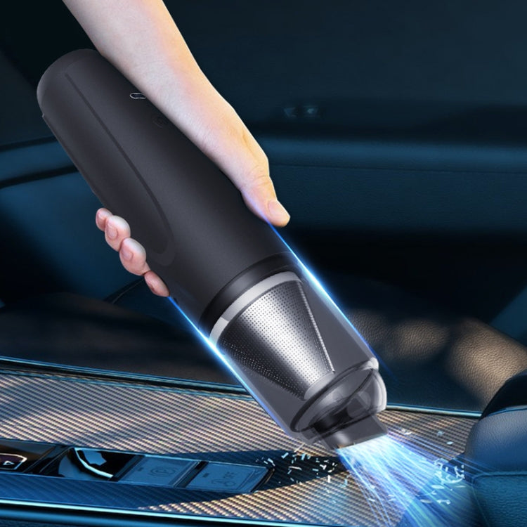 3 in 1 Mini Wireless Charging Handheld Car Vacuum Cleaner(Stainless Steel Filter Black) by buy2fix