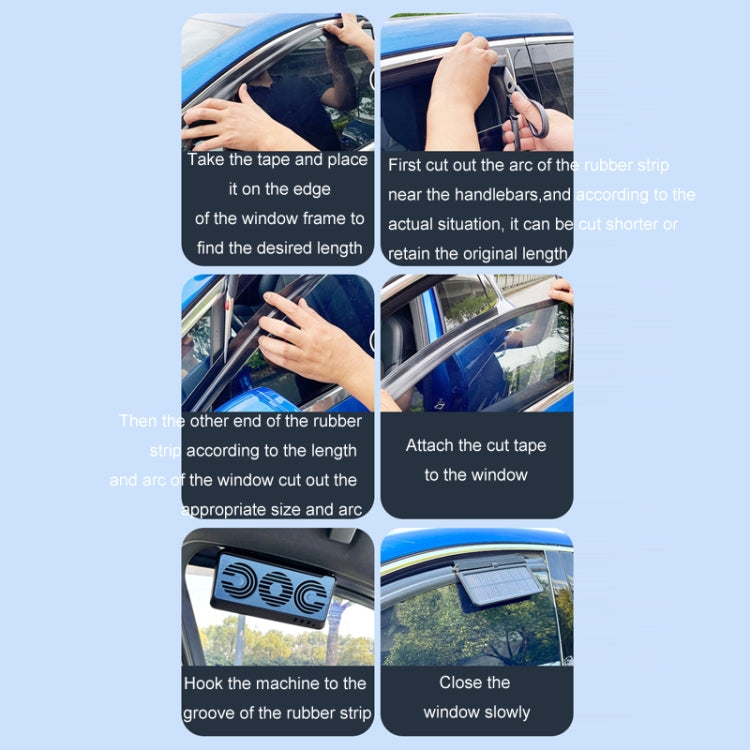 Solar Car Exhaust Fan Air Circulation Cooling Ventilation Fan(Black Blue) by buy2fix