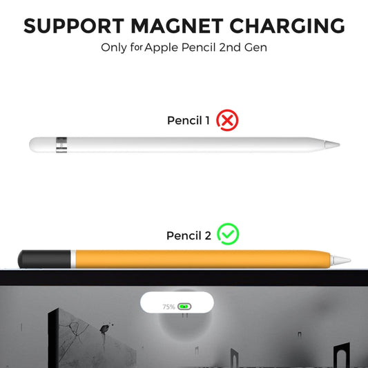 For Apple Pencil 2 AhaStyle JY16-2 Silicone Case Retro Non-slip and Anti-drop Pen Cover(Yellow) by AhaStyle