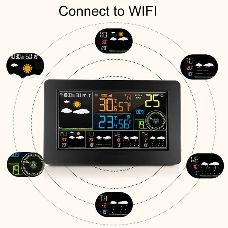 WiFi Color Screen Weather Station Temperature And Humidity Weather Forecast Clock, Model: US Plug - Indoor Thermometer by buy2fix | Online Shopping UK | buy2fix