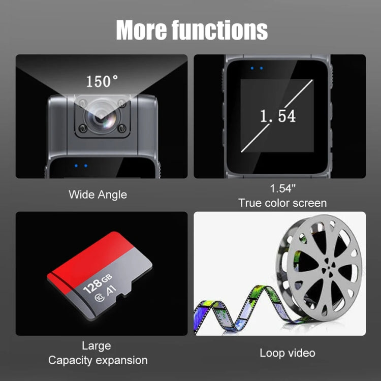 L11 1080P With 32G Memory Card 1.54 Inch IPS Screen Mini Body Camera Night Vision Digital Video Recorder Sports DV - Digital Video Recorder by buy2fix | Online Shopping UK | buy2fix