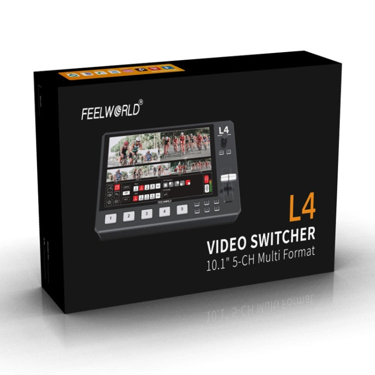 FEELWORLD L4 Multi-Camera Video Mixer Switcher 10.1" Touch Screen USB 3.0 Fast Streaming(AU Plug) by FEELWORLD