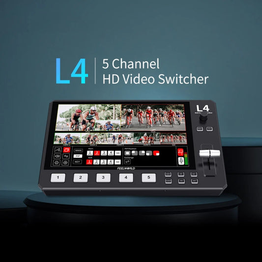 FEELWORLD L4 Multi-Camera Video Mixer Switcher 10.1" Touch Screen USB 3.0 Fast Streaming(US Plug) by FEELWORLD