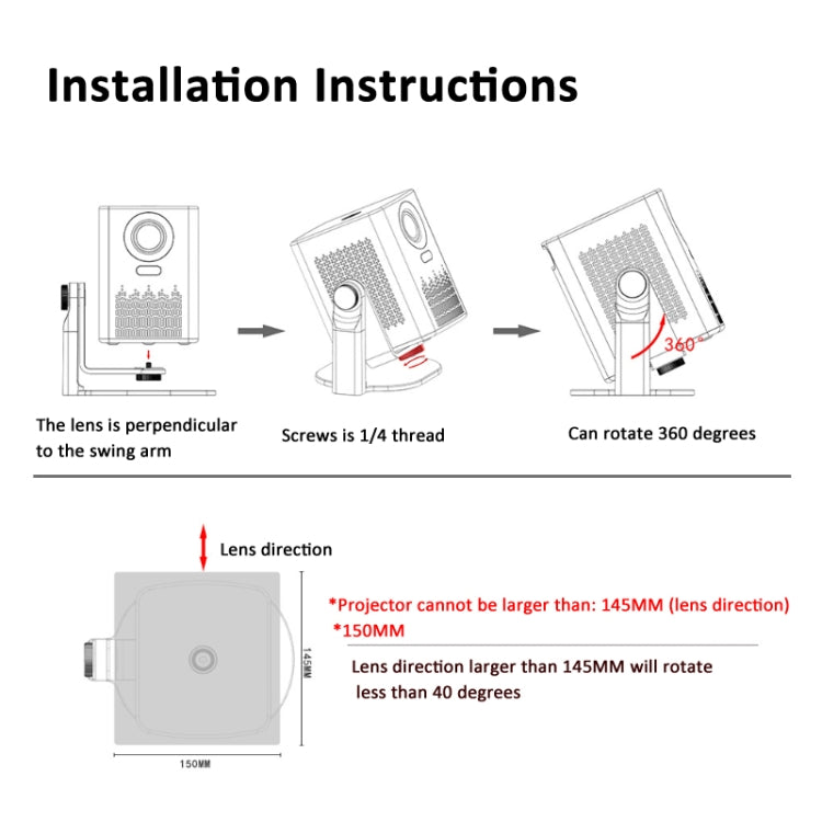 Projector 360 Degree Rotating Bracket Projection Flip Stand(White) - Accessories & Parts by buy2fix | Online Shopping UK | buy2fix
