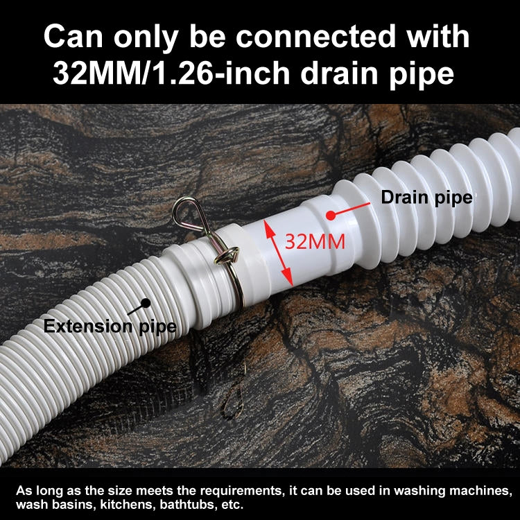 0.8m Diameter 32mm Extended Drain Hose for Washing Machine / Kitchen Basin / Bathtub - Washing Machine Parts by buy2fix | Online Shopping UK | buy2fix