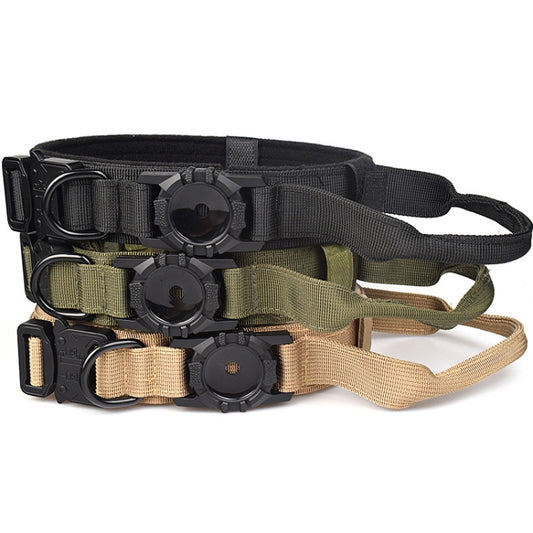 For AirTag Locator Nylon Adjustable Anti-Breakaway Collar, Size: L(Light Yellow) - Pet Series by buy2fix | Online Shopping UK | buy2fix