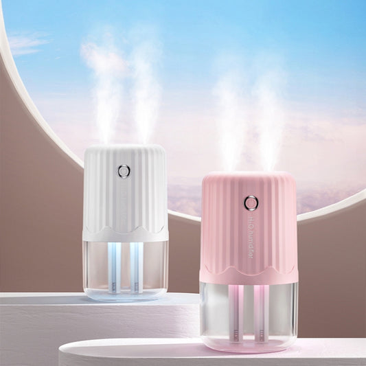 T06 Large-Capacity Atmosphere Night Light Household Dual Spray Air Humidifier, Color: Green Battery by buy2fix