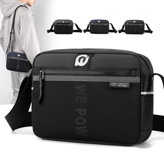 WEPOWER Men Outdoor Casual Nylon Crossbody Bag Single Shoulder Satchel(Black) by WEPOWER