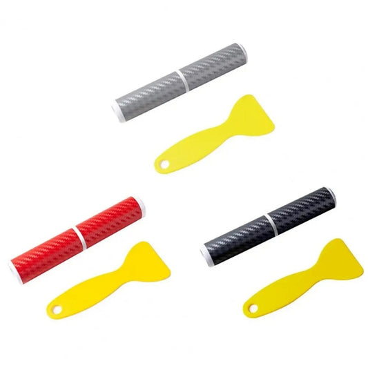 4pcs/Set Car Door Sill Strip PVC Anti-scratch Anti-dirt Protective Film(Carbon Fiber Red) by buy2fix