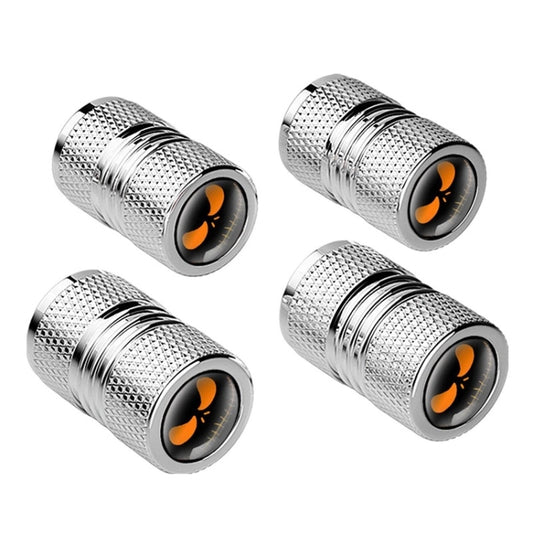 4pcs /Set Lantern Ghost Head Tire Modified Valve Cap(Silver) by buy2fix