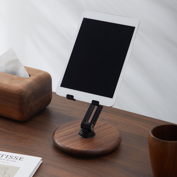 360 Degree Rotating Walnut Mobile Phone Holder Foldable Tablet Stand - Desktop Holder by buy2fix | Online Shopping UK | buy2fix