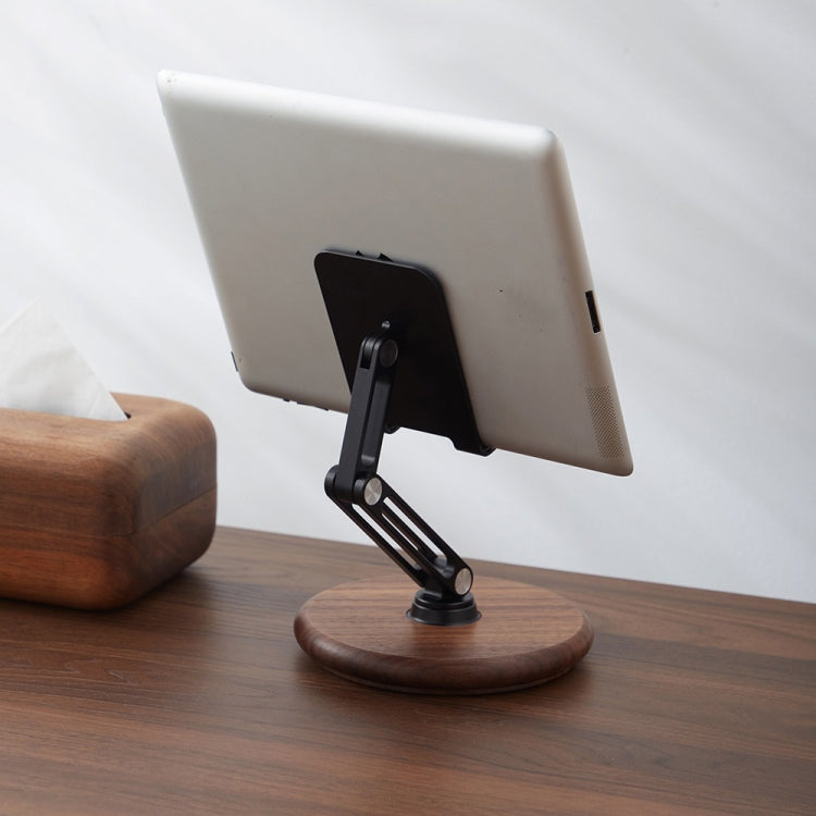 360 Degree Rotating Walnut Mobile Phone Holder Foldable Tablet Stand - Desktop Holder by buy2fix | Online Shopping UK | buy2fix