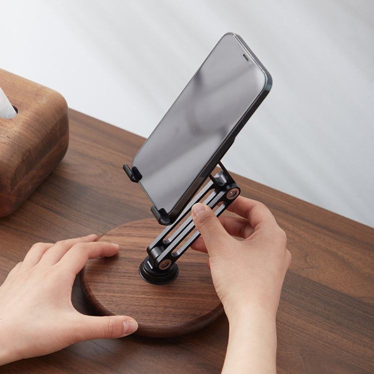 360 Degree Rotating Walnut Mobile Phone Holder Foldable Tablet Stand - Desktop Holder by buy2fix | Online Shopping UK | buy2fix