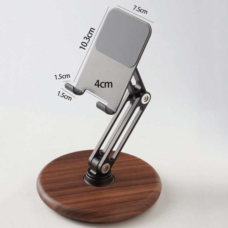 360 Degree Rotating Walnut Mobile Phone Holder Foldable Tablet Stand - Desktop Holder by buy2fix | Online Shopping UK | buy2fix