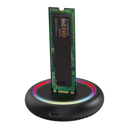 Blueendless SD03C M.2 NVMe / NGFF Dual-Protocol SSD Base With RGB Color Light, Spec: Type-C-USB by Blueendless