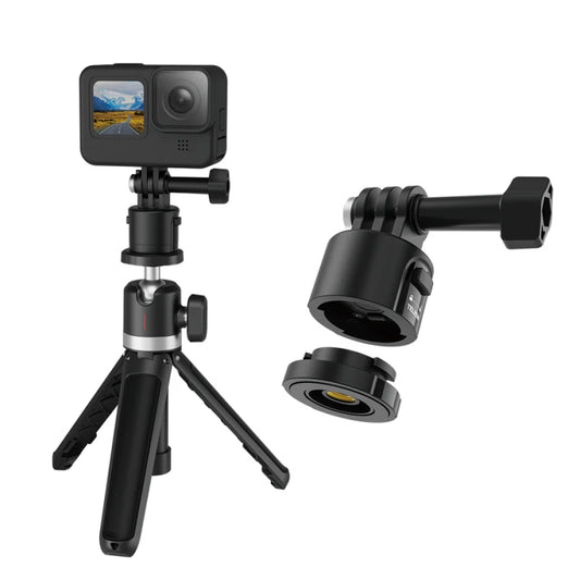 TELESIN CQM-001 Universal Magnetic Quick Release Adapter Kit For Sports Cameras(Black) by TELESIN