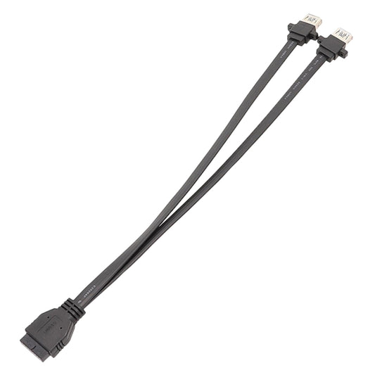 30cm Motherboard USB3.0 Panel Cable Front 19Pin To Dual-Port A Female Data Flat Cable by buy2fix