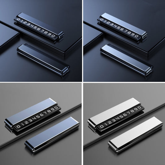 Metal Hidden Temporary Parking Number Plate Ornaments, Color: Dual Number Gray by buy2fix