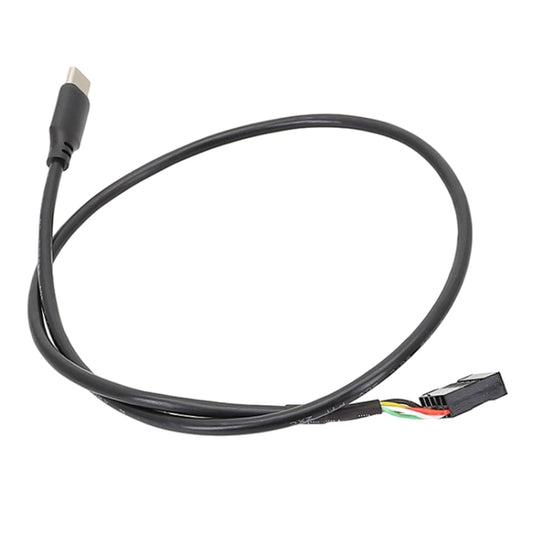 50cm Motherboard USB 9Pin To Type-C Straight Data Double Shielded Cable(Black) by buy2fix
