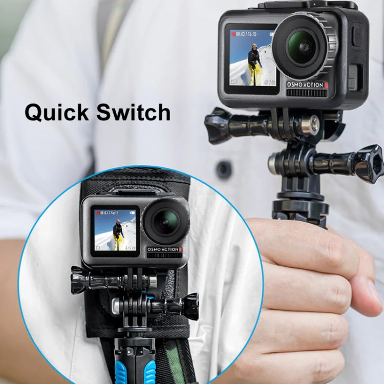 TELESIN GP-MTB-T02-BK Sports Camera Double Head J-Buckle Backpack Quick Release Conversion Accessory by TELESIN