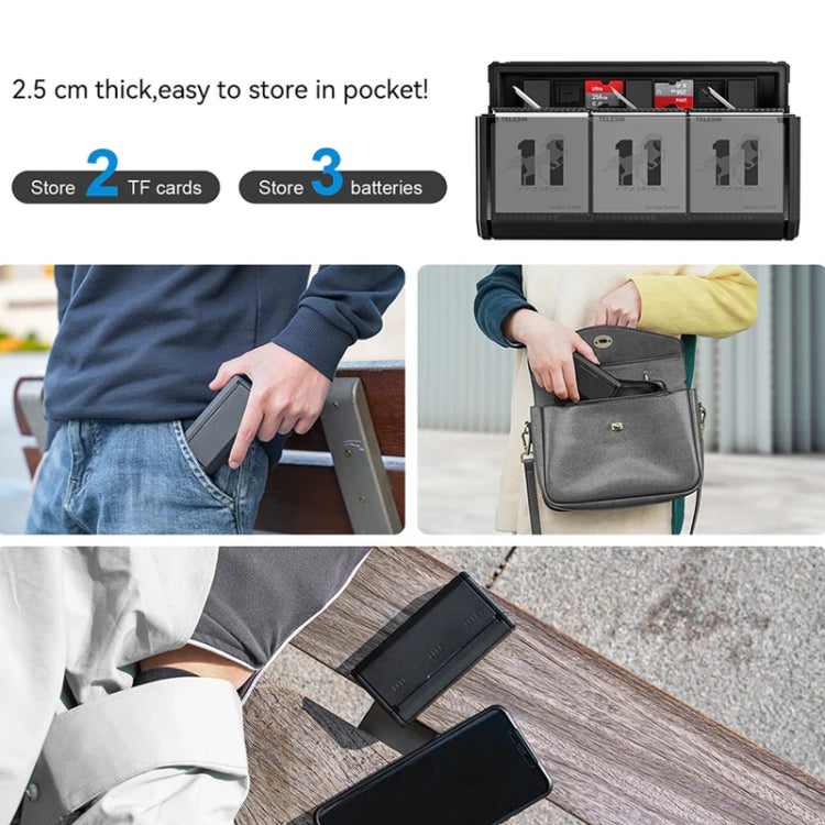 TELESIN GP-HPB-012 Pocket Multifunctional Storage Charging Box For GoPro HERO12 Black / HERO11 Black / HERO10 Black / HERO9 Black(Single Charging Box) by TELESIN