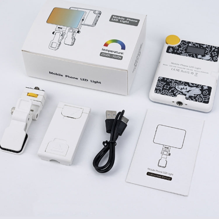 60 LEDs Rechargeable Clip Fill Light With Front & Back Clip Adjusted 3 Light Modes For Phone, Spec: A Type White by buy2fix