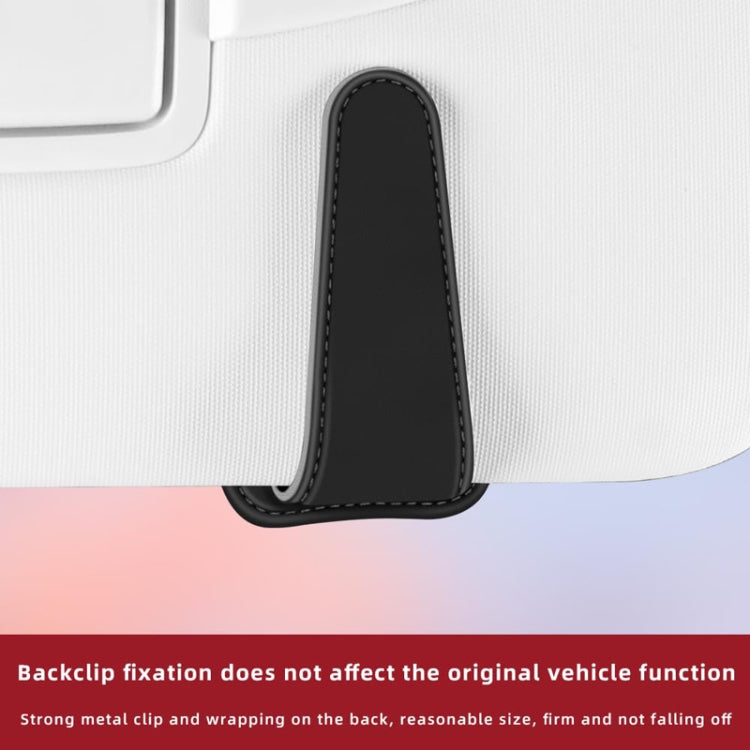 Car Eyeglasses Clip Car Leather Magnetic Closure Sunglasses Storage Bag(Black) by buy2fix