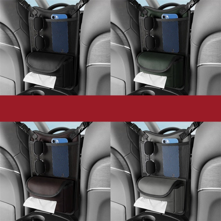 Car Between Seats Organizer Multifunctional Storage Bag Front And Back Dual Usage Tissue Box(Black) by buy2fix